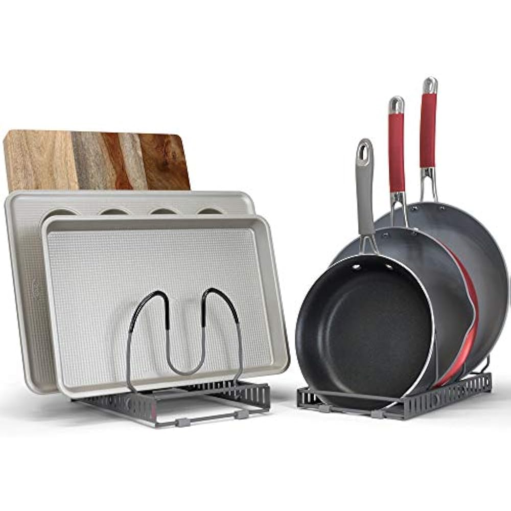 Cookware Holders 7+ Pans Expandable Pot Organizer Rack 2 Racks Or 1