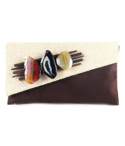 Saisha Clutch (Gold::Brown) (Contemporary)