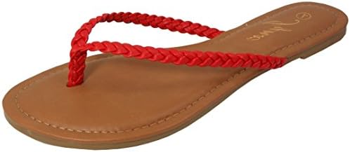 IYNX Womens Apple-3 Braided Flip Flop Sandals