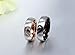 His or Hers (Priced Separate) Korean Style Titanium Stainless Steel Couple Heart in Love Wedding Bands Set Ring with Cubic Zirconia Stone-JCR051