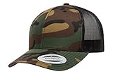 Yupoong Retro Trucker Hat & 2-Tone Snapback - 6606, by Flexfit (One SIze, Camo/Black)