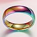 Rainbow Rings Classic 6MM Titanium Stainless Steel True Love Gay Lesbian Wedding Engagement Promise Band Rings Size 6-14