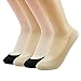 Jarseen Women's Premium Cotton Liner Non Slip No Show Socks(4 Pairs) (Shoe-Size 5-8, 2Black+2Nude)