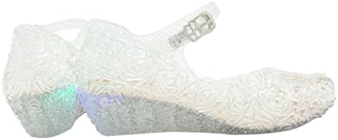 Kontai Jelly Sandal For Girls With LED Light Heel Princess Girls' Sparkle Dress Up Cosplay Heel Jelly Shoes Size