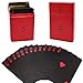 Acelion Waterproof Playing Cards, Black Plastic Playing Cards, 1 Deck of Cards, Poker Cards (Rose Cards Red Tin)