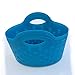 Small Colorful Plastic Basket with Handles for Organizing Pantry Organization and Storage Set of 3 Blue Colored Bendable & Nestable Soft Carry Totes for Shelves Kitchen, Fruit, Toy, Lego Blocks 3 Pack