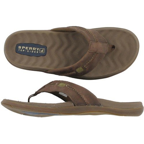 Sperry TopSider Men's Double Marlin Sail Boat Thong Sandal,Brown/Olive