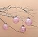AMS 2.36''/24ct Clear Christmas Ball Pendant Shatterproof Plastic Balls Ornaments Decorative Xmas Balls Baubles with Stuffed Feathers Decoration for Wedding, Thanksgiving, Party(60mm, Pink)