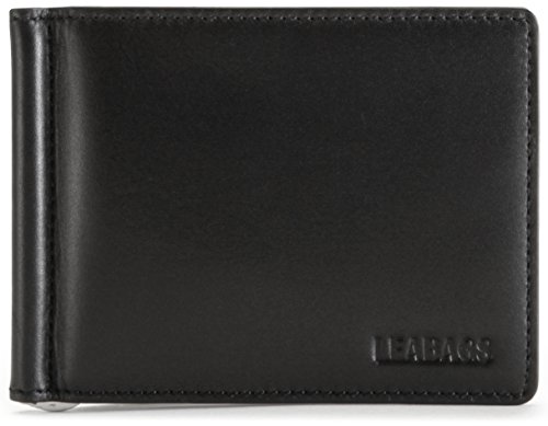 LEABAGS Scranton genuine calfskin leather wallet in vintage style - Black