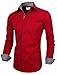 TAM WARE Mens Classic Slim Fit Contrast Inner Long Sleeve Dress Shirts TWNMS314-1-317-WINE-US S