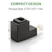 J&D Ethernet Adapter, Ethernet RJ45 / 8P8C Male to Female Right Angle Adapter (270 Degree) Support Cat6 / Cat5e / Cat5 Standard LAN Cable