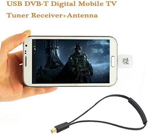 [Digital TV HDTV Stick Tuner Recorder Receiver],Micro USB DVB-T Digital Mobile TV Tuner Receiver+Antenna for Android 4.0-6.0 (White)