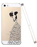 5 Case,iPhone 5S Case -LUOLNH Design Butterfly Girl Pattern Premium ULTRA SLIM Hard Cover for Apple iPhone 5 5S(black)