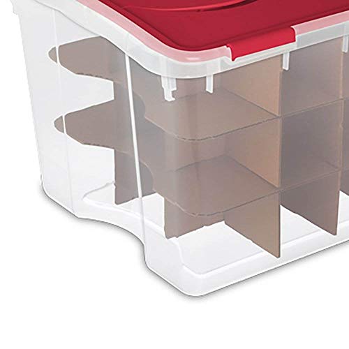 Sterilite 6 Pack 48 Quart Hinged Lid 270 Total Holiday Ornament Storage Boxes