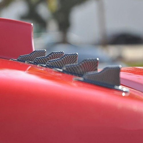 CosCosX 10 Pcs Mini Shark Fin Diffuser Vortex Generator Universal Car Truck SUV Roof Decoration Spoiler Wing Carbon Fiber Car Accessories New Style 2.95inch,Carbon