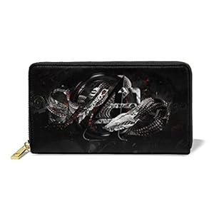 Carteras de Cuero Genuino de Las Mujeres Organizador de Tarjetas de crédito de Serpiente de Hierro Organizador Monedero…