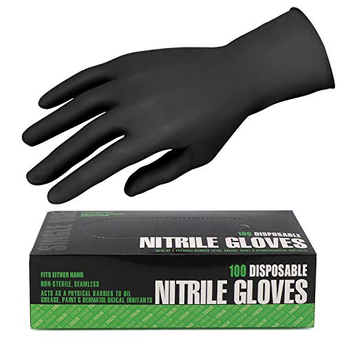 100 Counts Gloves for Hair Dye, Segbeauty Large Disposable Hair Coloring Gloves, Black Nitrile Powder Free, Latex Rubber Free Gloves, Hair Coloring Accessories for Hair Salon, Home Cleaning (Large) - Thumbnail 6