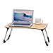 ZHU CHUANG Multifunctional Bamboo Lap Desk Breakfast Serving Bed Tray Sofa Tray with Foldable Legs Natural Color (Simple(Bamboo & Metal))thumb 2