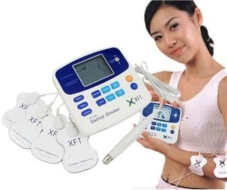 Xft-32 LCD Screen Electrical Stimulator & Massage Cream Combo (White)