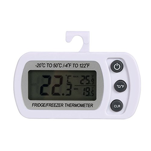 [Newest Version] iMagitek Waterproof Digital Refrigerator/Freezer Thermometer, Refrigerator Temperature Gauge, -4 to 122F Temperature Range with Large Digital Display