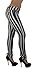 6065X - Women’s Plus Size Blk & Wht Striped 5 Pockets Classic Skinny Jeans