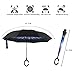 BAGAIL Double Layer Inverted Umbrella Reverse Folding Umbrellas Windproof UV Protection Big Straight Umbrella for Car Rain Outdoor with C-Shaped Handle (Blue Flower)