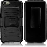 Huawei Raven Case, Combo Rugged Shell Cover Holster with Built-in Kickstand and Holster Locking Belt Clip Black + Circle(TM) Stylus Touch Screen Pen