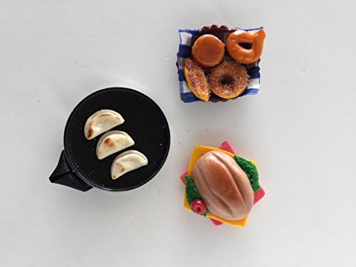 3 Food Resin fridge Magnets, Bread Basket, Sub, Quesadillas, free fruits magnet
