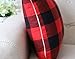 4TH Emotion Set of 2 Christmas Buffalo Check Plaid Throw Pillow Covers Cushion Case Polyester for Farmhouse Home Decor Red and Black, 20 x 20 Inches