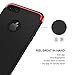 iPhone 7 Case, idutou 3-in-1 Sleek Thin and Slim Fit Hard Shell Cover Case with 3 Detachable Parts for Apple iPhone 7 Only, Chrome RED and Matte Black (4.7 Inches) 2016 (Black/red)