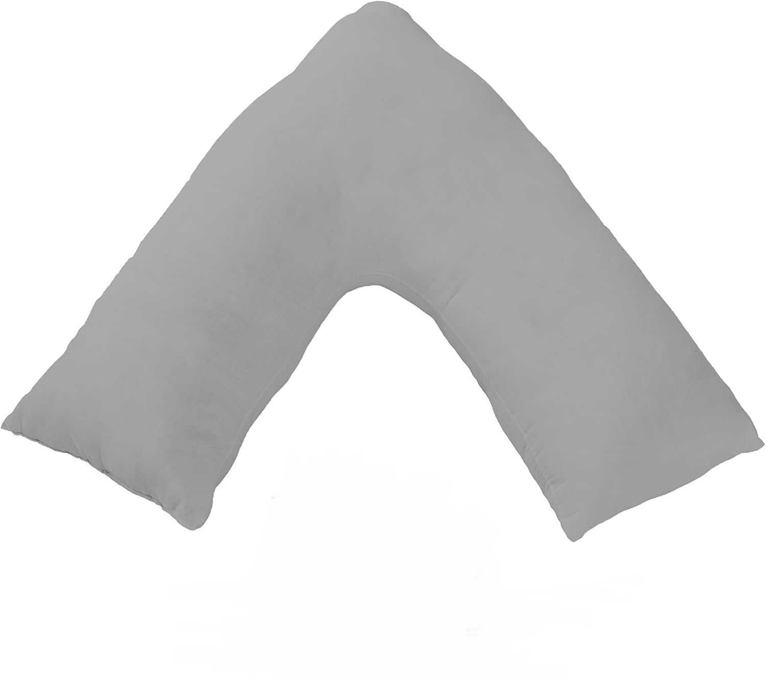 Nod Off V Shaped Pillow - Hollowfiber Filled Polycotton case, Orthopedic Pregnancy Support Pillow - Pillows for Neck and Shoulder Pain - triangle Maternity Pillow (Grey)