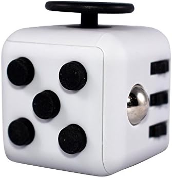 Gslover Fidget Cube Dice Toy- 6 Sides of Sensory Pleasing Fidgets - Help Improve Focus- Relieves Stress and Anxiety- ADD/ADHD - Adults and Kids 5+ ( White / Black)