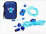 Tospania DIY Kit for iPhone Xs/X 8 Plus and Backwards-Compatible IPad iPod iWatch Charging Cable/Earphones and USB Charger (Blue Stitch)