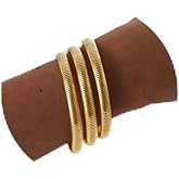Awinesn 18K Gold Plated Bracelets for Women Gold Bangles for Women Chunky Bangle Bracelets for Women Bracelets Stack Tarnish Free Bangle Set of 3 for Women Accessories for Her Gifts