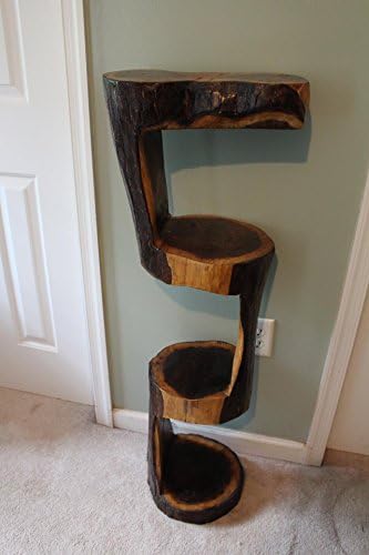 Beautiful Walnut 4 Tier Shelf Log Wood Stump Aprox 42.5" x 15" - 9" Diam.
