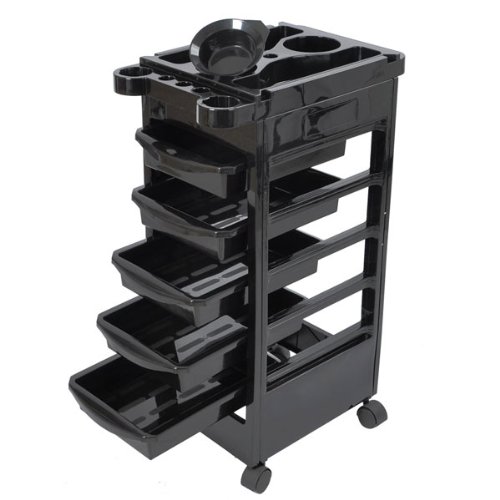 Hair Salon Rolling Trolley Storage Cart w/ 5-Drawer Workstation