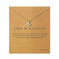 Heyuni. Women Alloy Clavicle Pendant Chain Necklace Jewelry with Card,Sliver