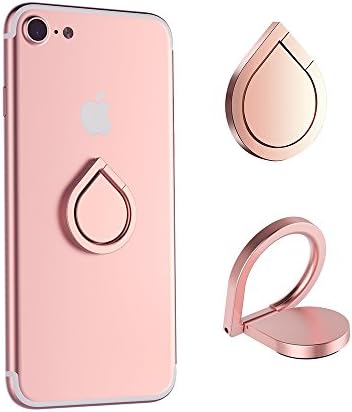 Finger Ring Stand, Lodoicea Mobile Cell Phone Holder Mount Ring Grip 360°Rotating Kickstand Anti Drop for All cellphone Tablet(Rain Pink)