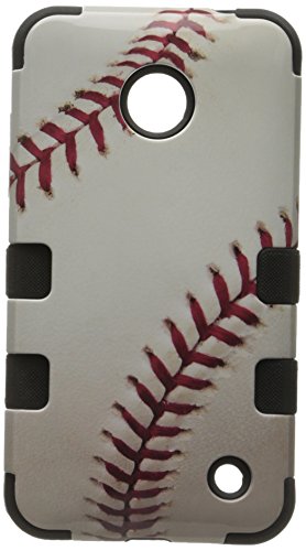 Asmyna TUFF Hybrid Phone Protector Cover for Nokia Lumia 630 - Retail Packaging - Baseball/Black