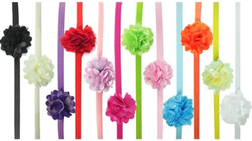 Kella Milla Set of 12 Assorted Mini Satin Mesh Flower Headbands