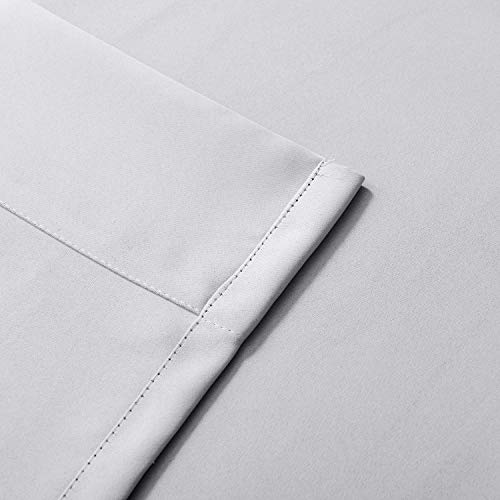 ChadMade Fire Resistant Flame Retardant Thermal Insulated Curtain Drapery Panel Pinch Pleat, Grayish White 52" W x 84" L for Home, Office, Hotel, School, Cinema and Hospital (1 Panel)