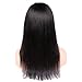 Fave Straight Human Hair Lace Part Wigs within 4x4 Lace Closure for Women 130% Density 16Inch (#1B)
