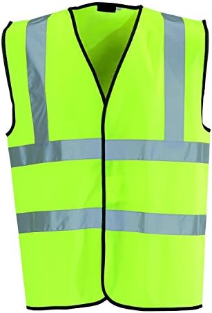 Kids Sized Yellow/Green Hi Viz Safety Vest with Reflective Band Waistcoat Jacket Top Durable Light Weight Fabric - Safety First Stay Safe with this Vest - Keep your kids safe walking home from school (Two Hi-Viz Vests)