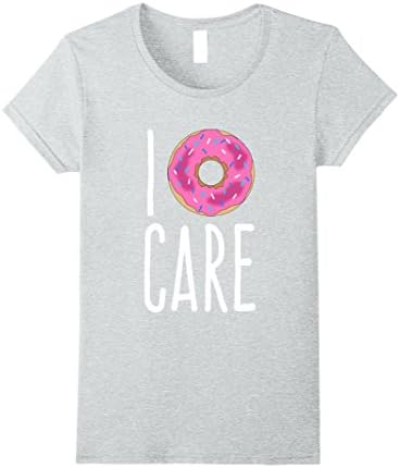 Womens I Donut Care T-Shirt XL Heather Grey