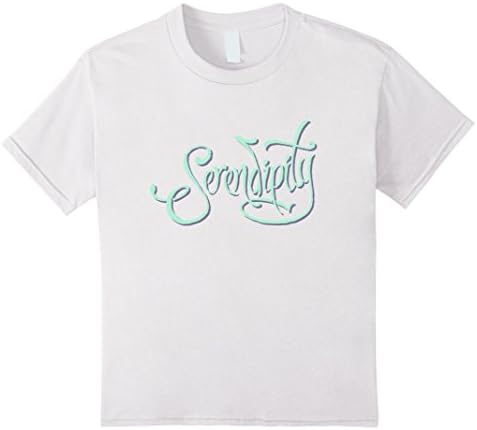 Kids Serendipity Fortunate Pleasant Surprise Text Word T-Shirt 12 White