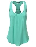 NINEXIS Women's Chiffon Tulip Hem Racerback Tank Top (19 Colors)