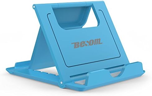 Besom Stand, Cell Phone Stand, Tablet Stand, Universal Foldable Multi-angle Desktop Holder for Smartphone. (Blue)