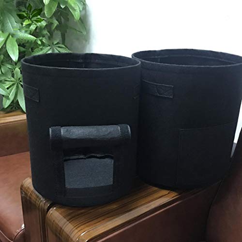 Alishebuy 1Pack Potato Grow Bag,Aeration Waterproof Fabric Sweet Potato Planter,Window Vegetable Peanut Growing Box Bucket Pot for Nursery Garden(Black) - Thumbnail 3