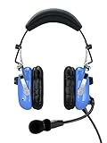 FARO G2 ANR (Active Noise Reduction) Premium Pilot Aviation Headset with Mp3 Input (Available adapters for aviation headset connectors, helicopter adapter, universal pilot headset, standard dual GA adapter universal support) - Blue