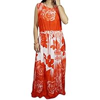 Mogul Interior Womens Maxi Dresses Sleeveless Sara Printed Boho Chic Fall Fashion Dress